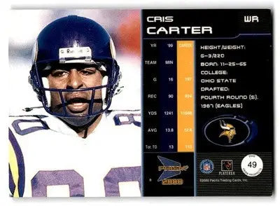 2000 Pacific Prism Prospects #49 Cris Carter - Football Card Single