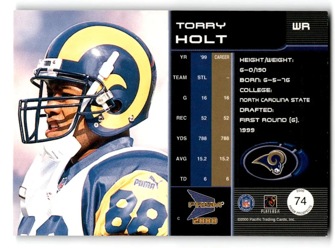 2000 Pacific Prism Prospects #74 Torry Holt - Football Card Single