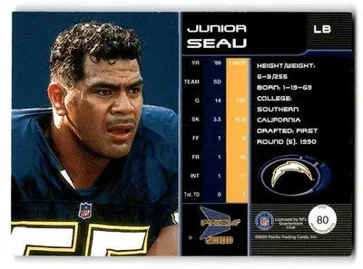 2000 Pacific Prism Prospects #80 Junior Seau - Football Card Single