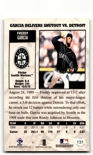2000 Pacific Private Stock #131 Freddy Garcia EX/NM Mariners ID:58858 - Baseball Card Single