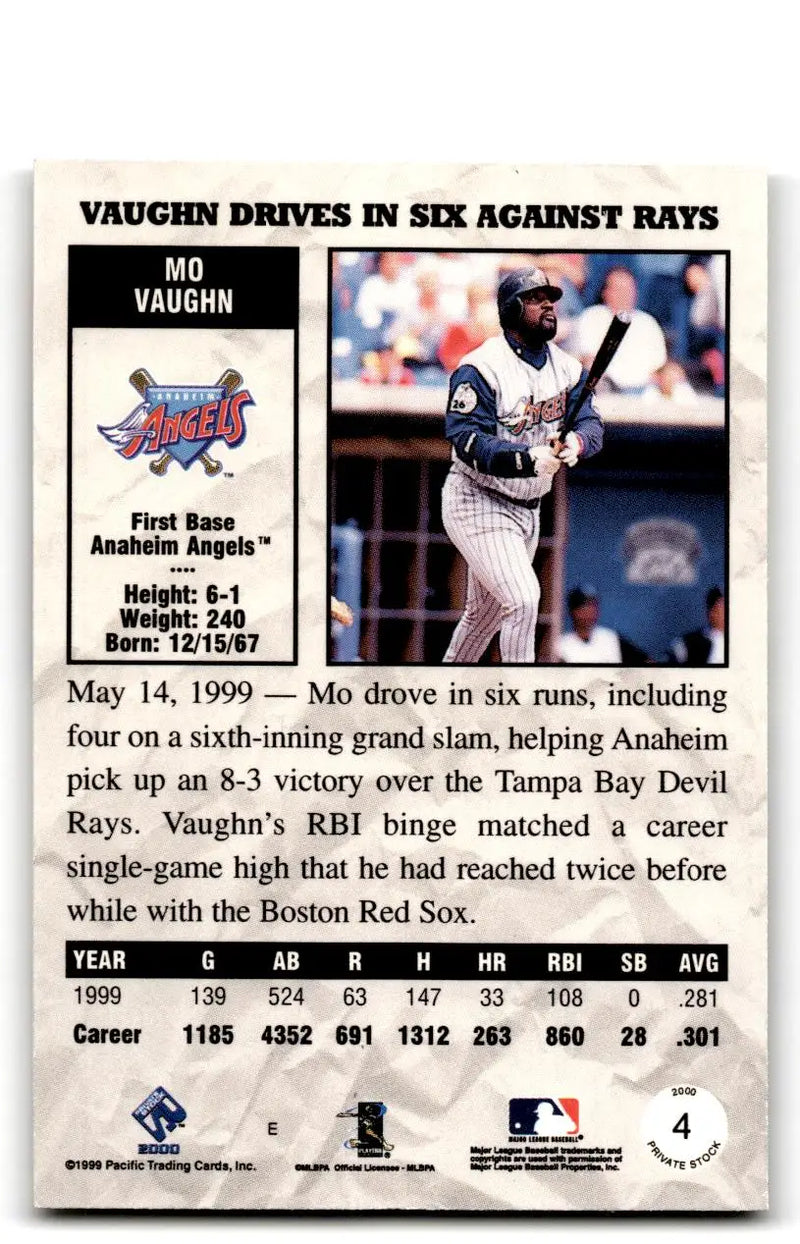 2000 Pacific Private Stock #4 Mo Vaughn - Baseball Card Single