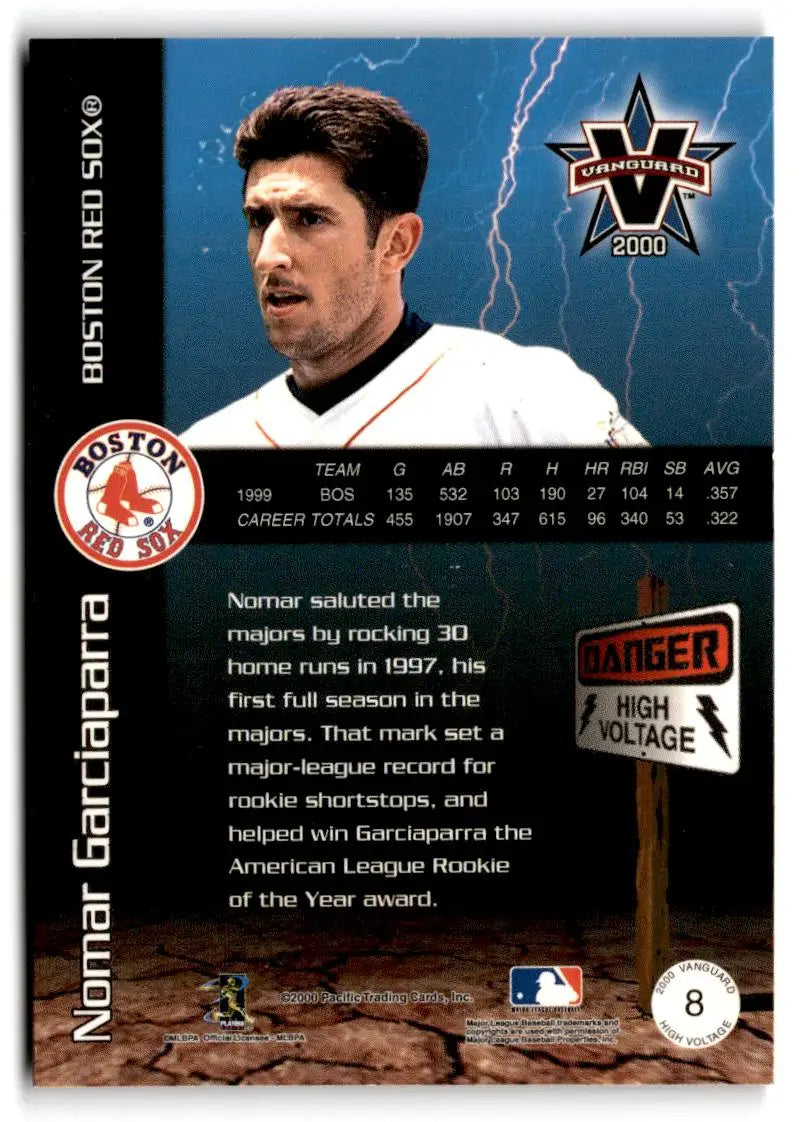 2000 Pacific Vanguard #8 Nomar Garciaparra High Voltage - Baseball Card Single