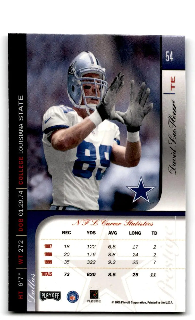 2000 Playoff Prestige #54 David LaFleur - Football Card Single