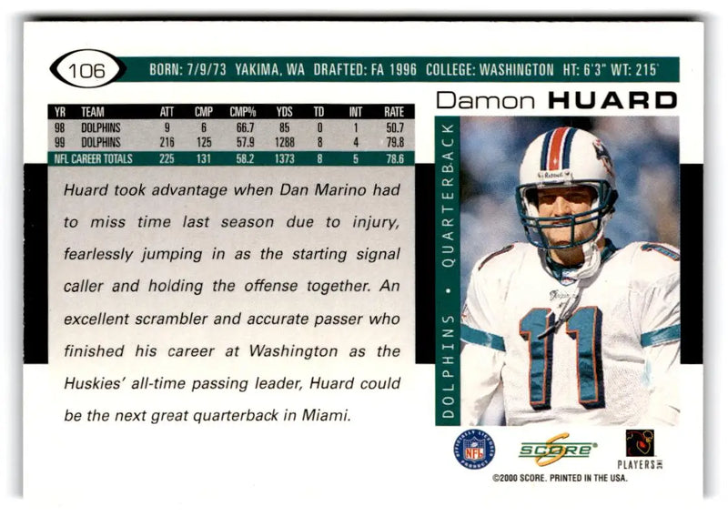 2000 Score #106 Damon Huard - Football Card Single
