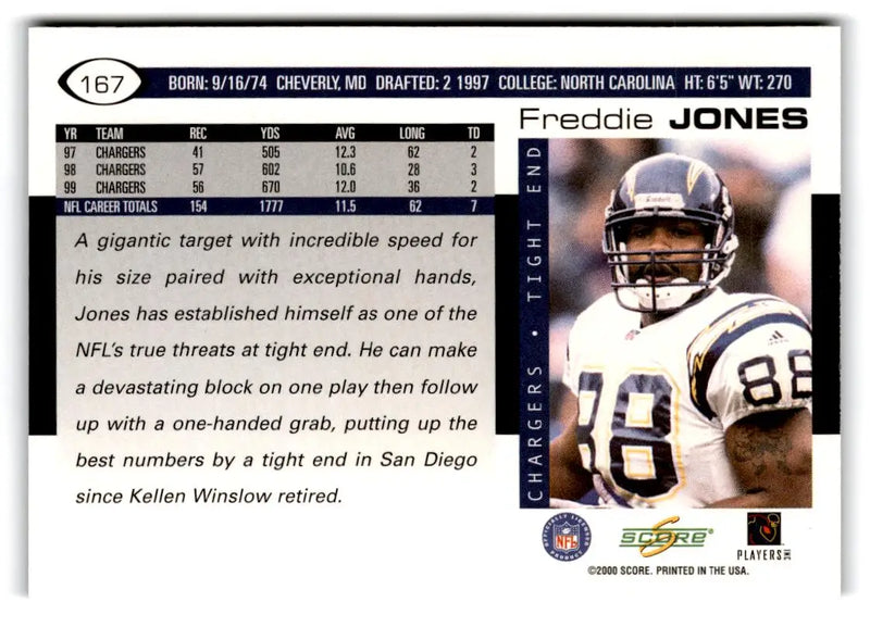 2000 Score #167 Freddie Jones - Football Card Single