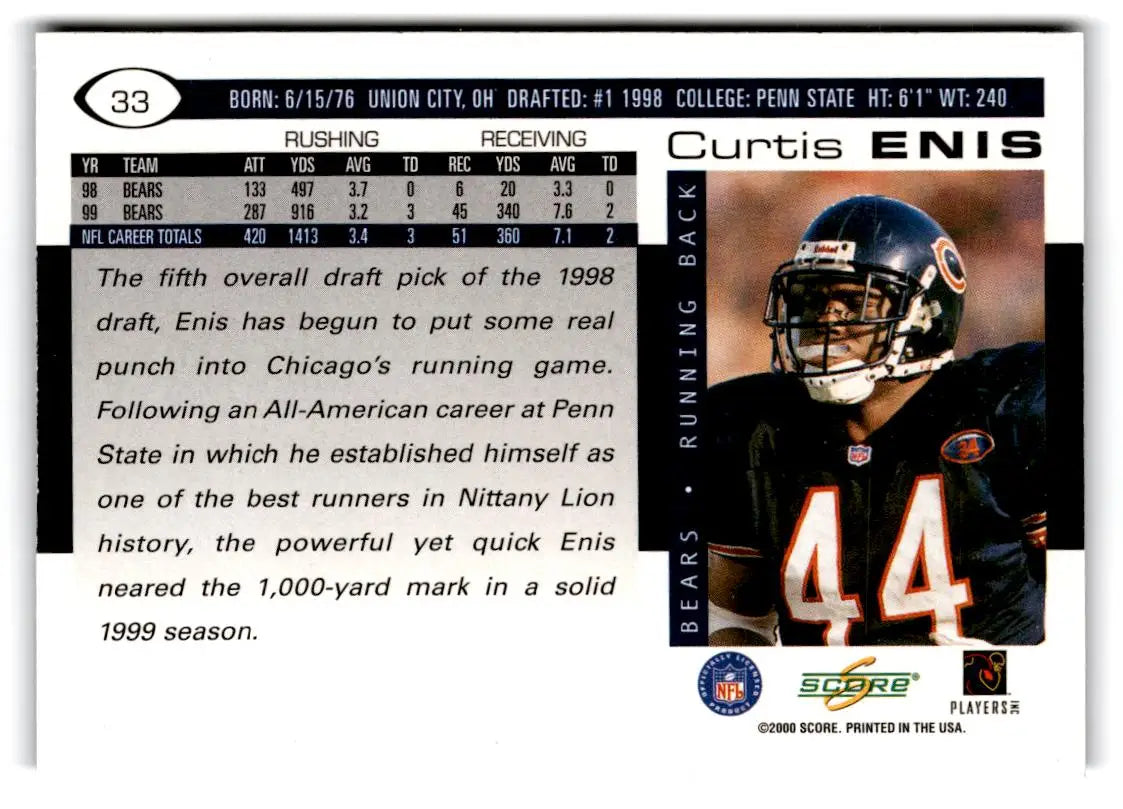 2000 Score #33 Curtis Enis - Football Card Single