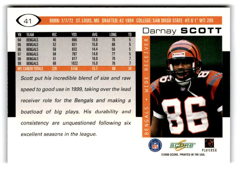2000 Score #41 Darnay Scott - Football Card Single