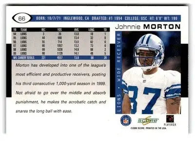 2000 Score #66 Johnnie Morton - Football Card Single