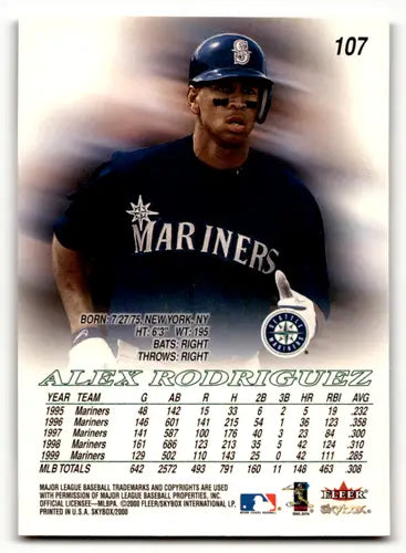 2000 SkyBox #107 Alex Rodriguez EX/NM Mariners ID:64180 - Baseball Card Single