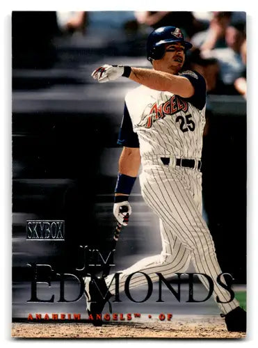 Original gloss Jim Edmonds baseball card from 2000 SkyBox #175 featuring Jim Edmonds
