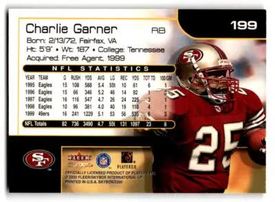 2000 SkyBox #199 Charlie Garner - Football Card Single
