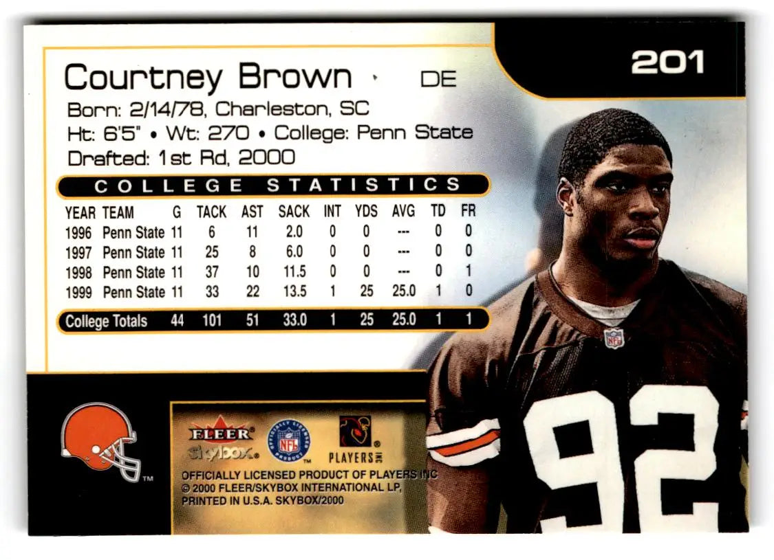 2000 SkyBox #201 Courtney Brown - Football Card Single