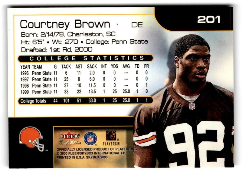 2000 SkyBox #201 Courtney Brown - Football Card Single