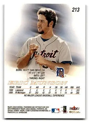 2000 SkyBox #213 Eric Munson - Baseball Card Single