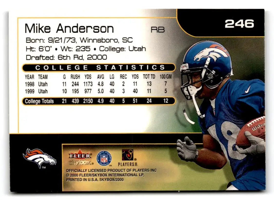 2000 SkyBox #246 Mike Anderson - Football Card Single