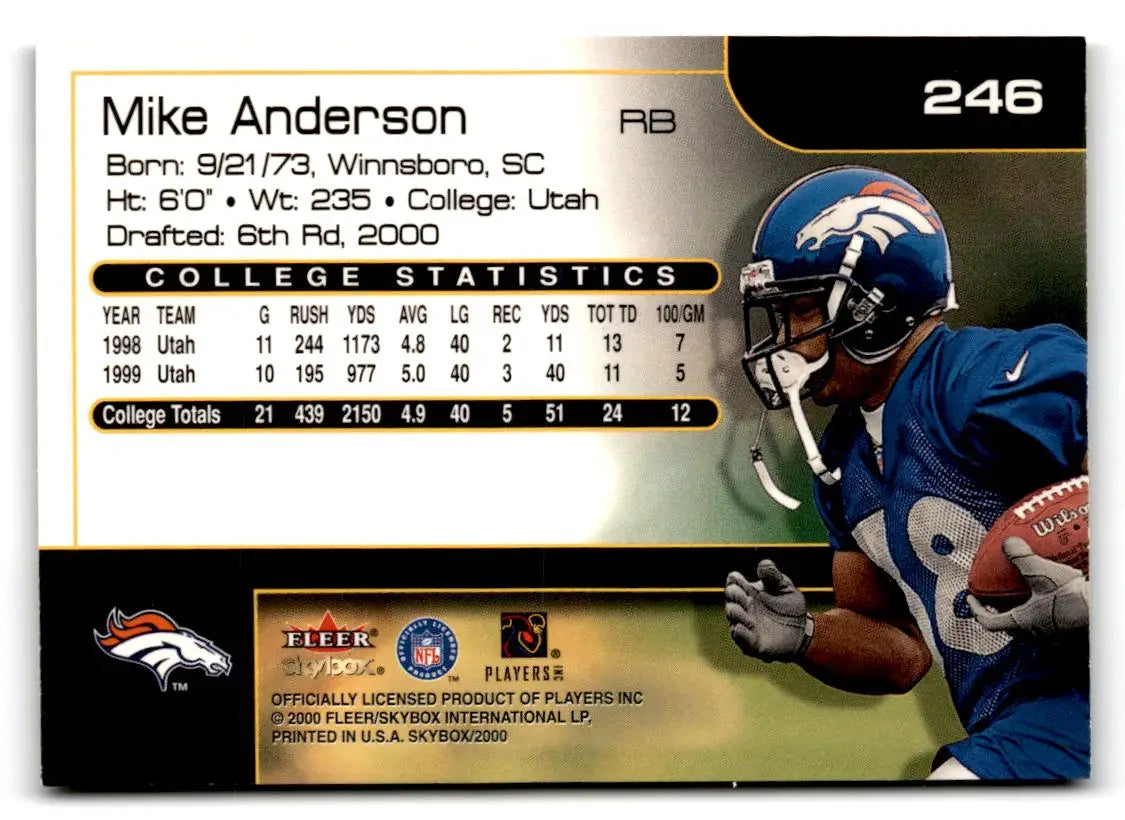 2000 SkyBox #246 Mike Anderson - Football Card Single