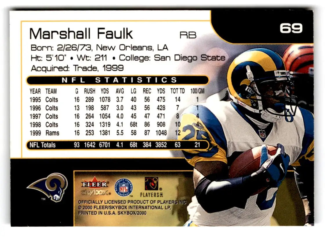 2000 SkyBox #69 Marshall Faulk - Football Card Single