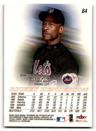2000 SkyBox #84 Rickey Henderson NM-MT ID:62739 - Baseball Card Single
