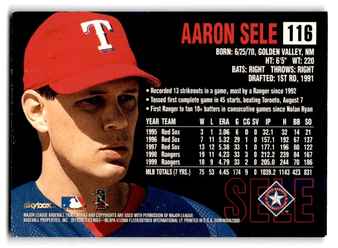 2000 SkyBox Dominion #116 Aaron Sele - Baseball Card Single