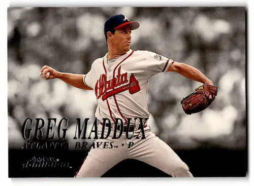 2000 SkyBox Dominion Greg Maddux baseball card with original gloss about the Braves