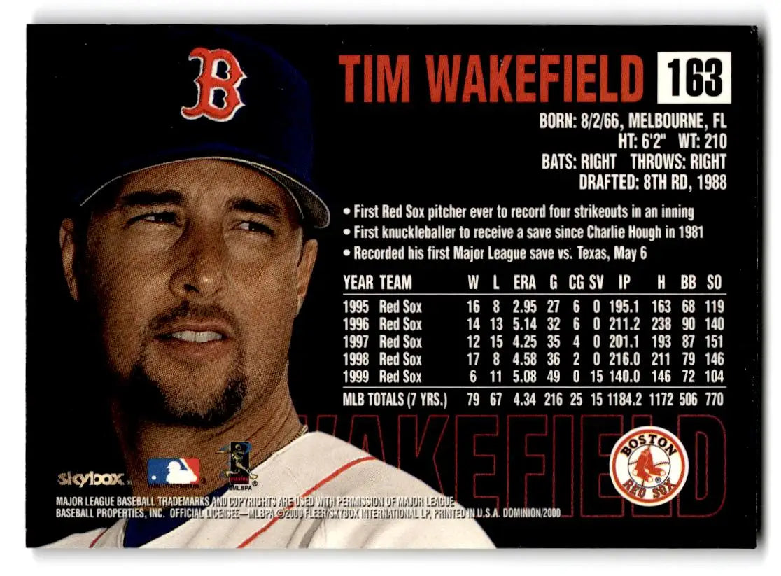 2000 SkyBox Dominion #163 Tim Wakefield - Baseball Card Single