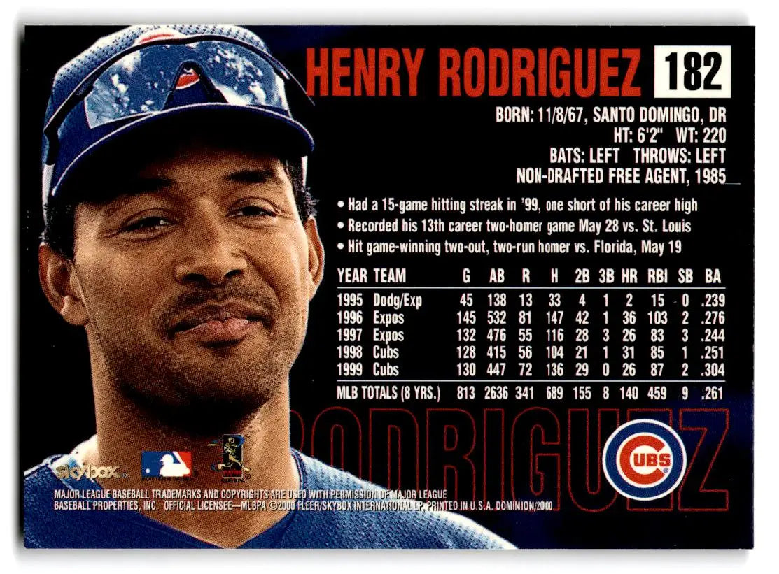 2000 SkyBox Dominion #182 Henry Rodriguez - Baseball Card Single