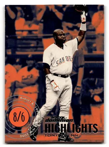 Original gloss SkyBox Dominion Tony Gwynn baseball trading card in Padres uniform