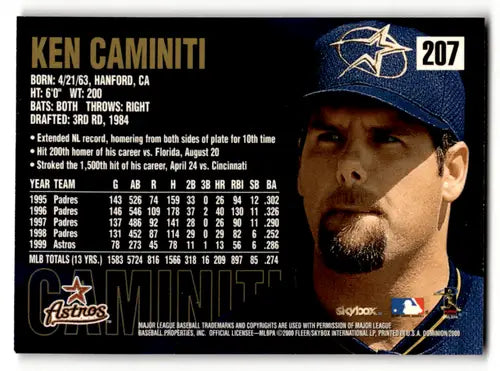 2000 SkyBox Dominion Ken Caminiti baseball card with original gloss rare Astros ID 59045