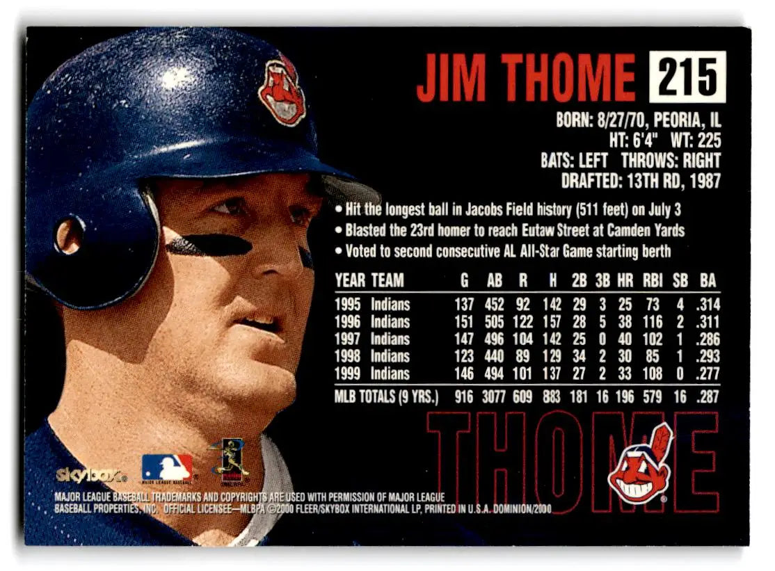 2000 SkyBox Dominion #215 Jim Thome - Baseball Card Single