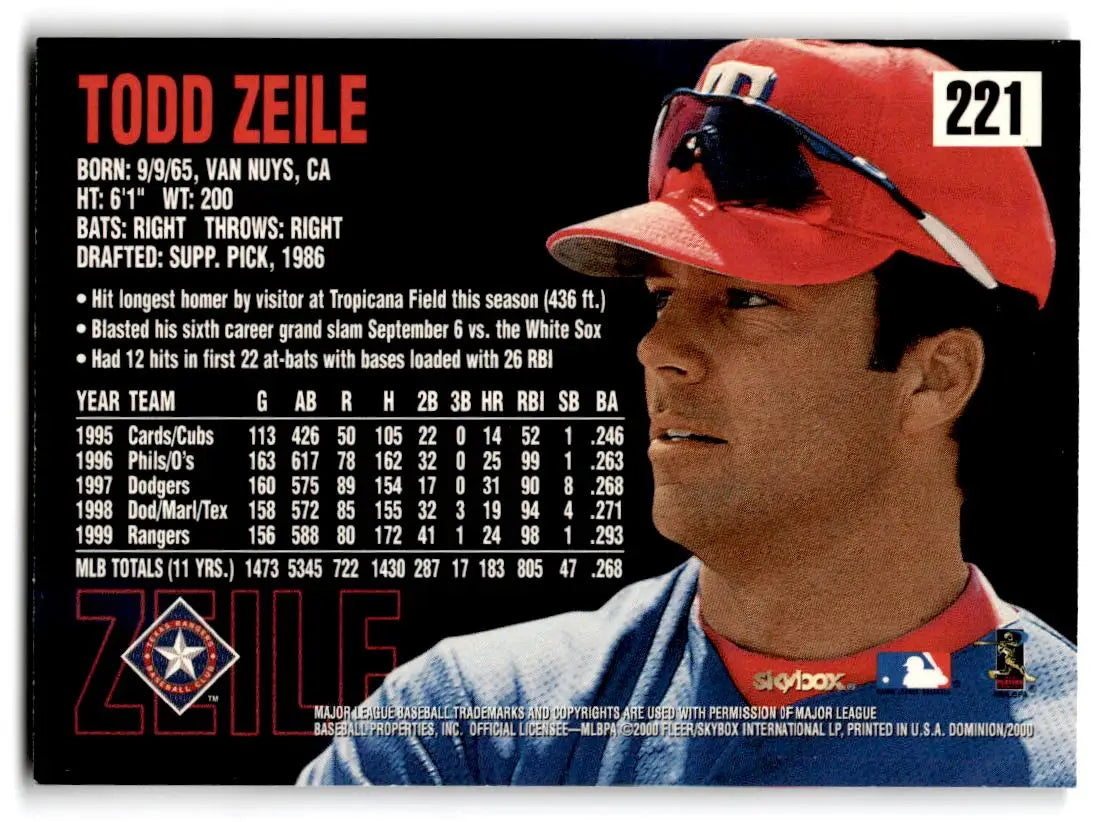 2000 SkyBox Dominion #221 Todd Zeile - Baseball Card Single
