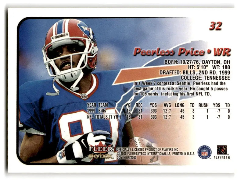 2000 SkyBox Dominion #32 Peerless Price - Football Card Single