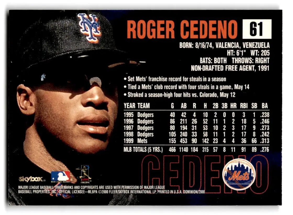 2000 SkyBox Dominion #61 Roger Cedeno - Baseball Card Single