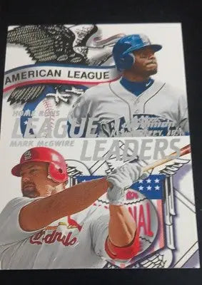 2000 Skybox Dominion - League Leaders Ken Griffey Jr Mark McGwire #1. NRMT+ - Baseball Card Single