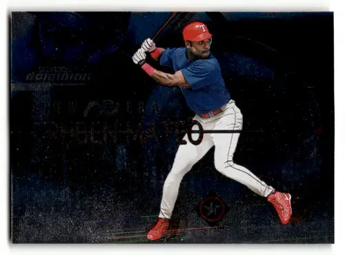 Baseball player Ruben Mateo in batting stance on SkyBox Dominion card with original gloss