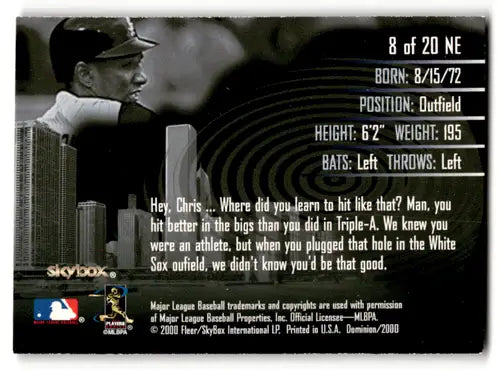 Original gloss SkyBox Dominion Chris Singleton baseball card from 2000 New Era series