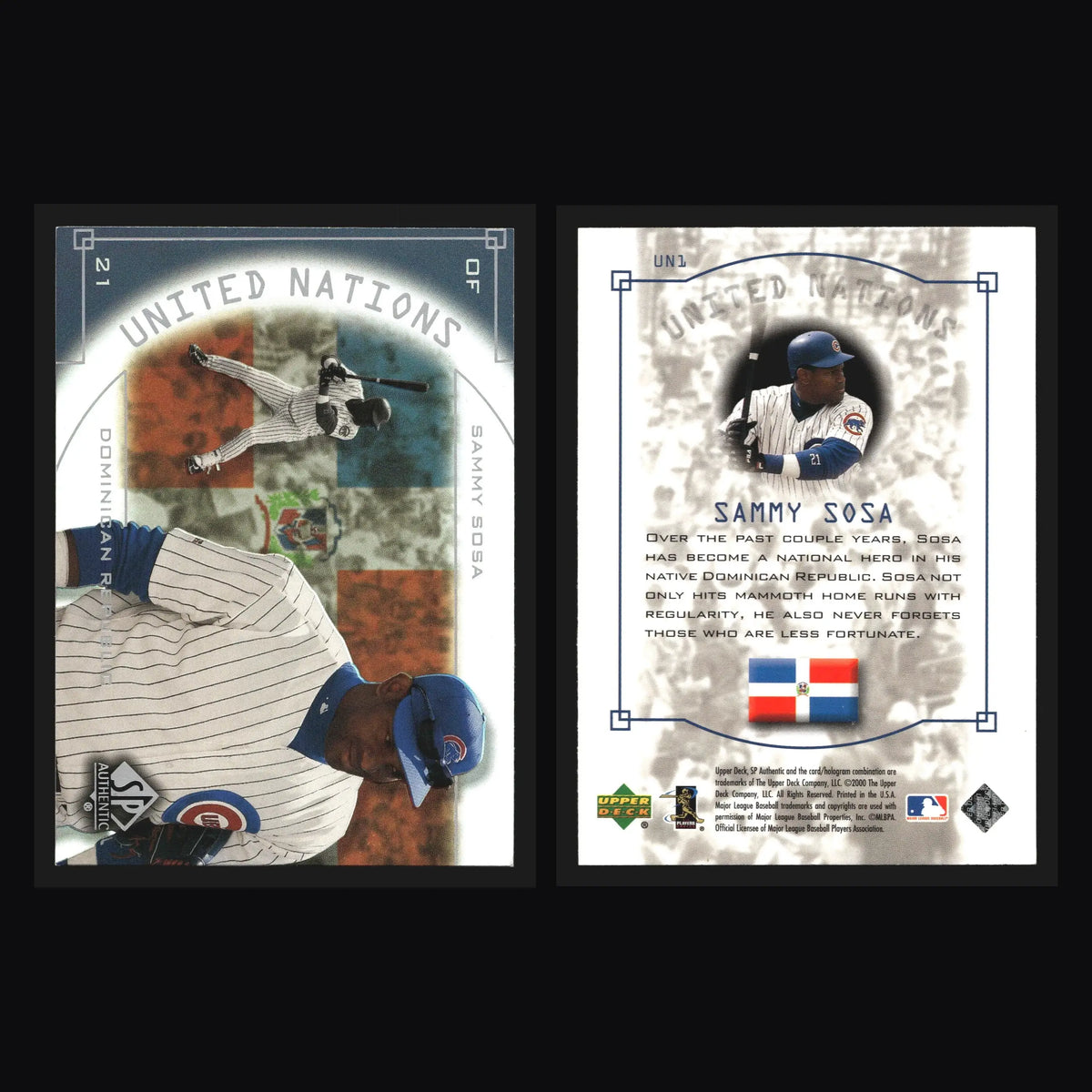 2000 SP Authentic United Nations Sammy Sosa #UN1 Chicago Cubs - Baseball Card Single
