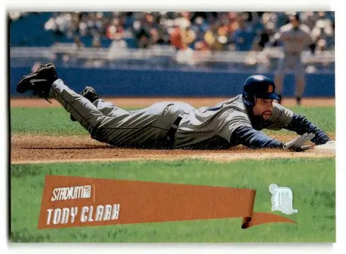 Original gloss Tony Clark Detroit Tigers baseball card from 2000 Stadium Club series