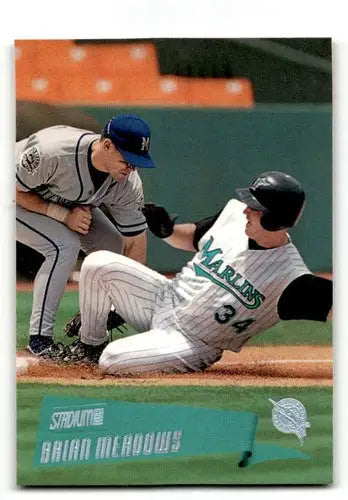 Original gloss Baseball card featuring Brian Meadows Florida Marlins from 2000 Stadium Club