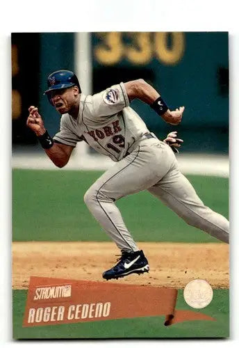 Original gloss of Roger Cedeno baseball card from 2000 Stadium Club New York Mets