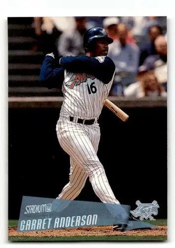 Garret Anderson Anaheim Angels baseball card from 2000 Stadium Club series