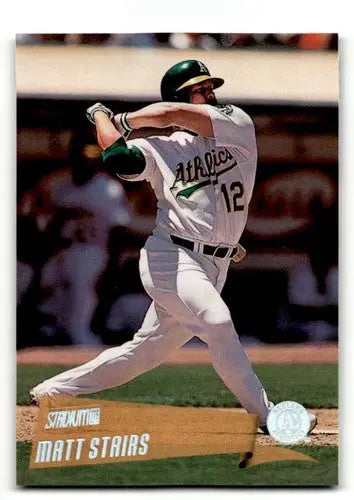 Matt Stairs Oakland baseball card from 2000 Stadium Club Oakland Athletics baseball cards