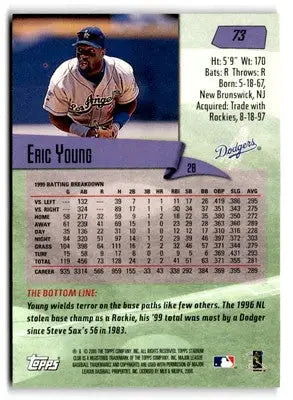 2000 Stadium Club #73 Eric Young - Baseball Card Single