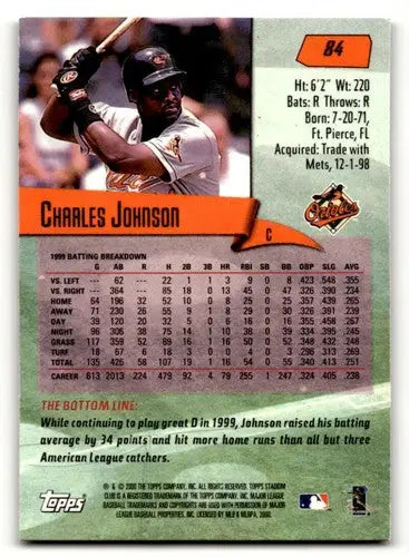 2000 Stadium Club #84 Charles Johnson Baltimore Orioles Baseball Car ID:63668 - Baseball Card Single