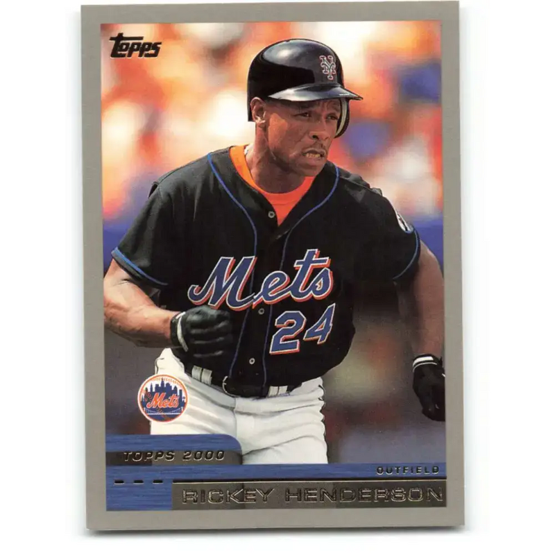 2000 Topps #104 Rickey Henderson EX Excellent New York Mets Baseball Card - Baseball Card Single