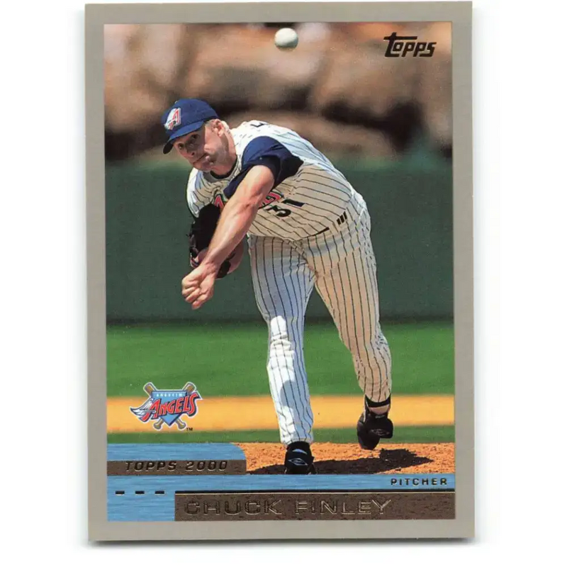 2000 Topps #128 Chuck Finley EX Excellent Anaheim Angels Baseball Card - Baseball Card Single
