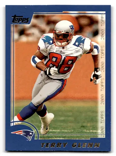 2000 Topps Terry Glenn football trading card with original gloss in Patriots uniform