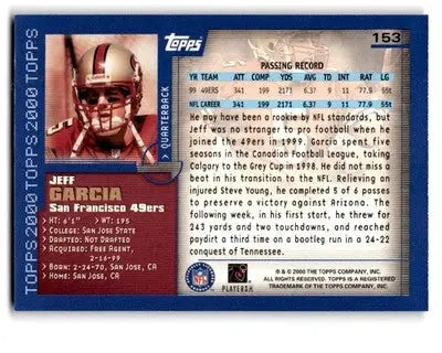 2000 Topps #153 Jeff Garcia - Football Card Single