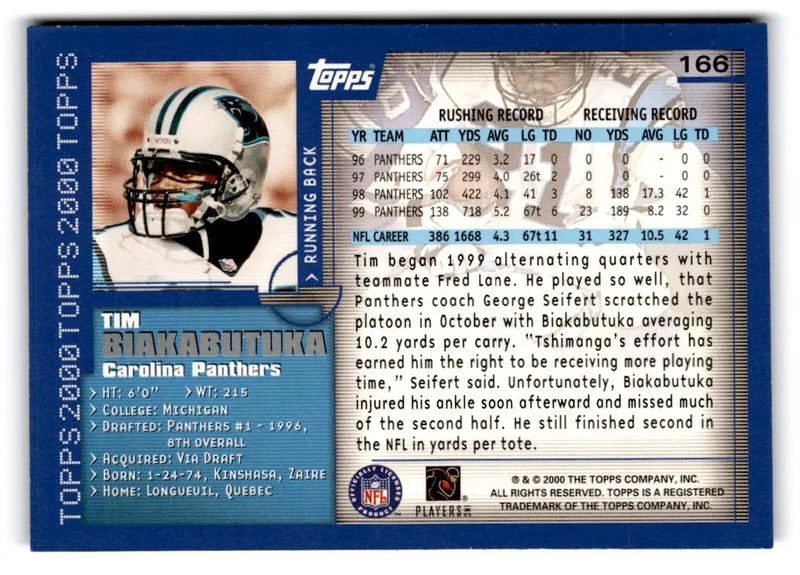 2000 Topps #166 Tim Biakabutuka - Football Card Single