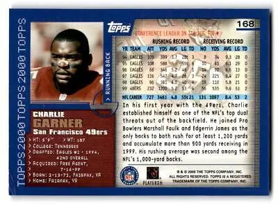 Charlie Garner 2000 Topps #168 trading card for collectors of sports memorabilia