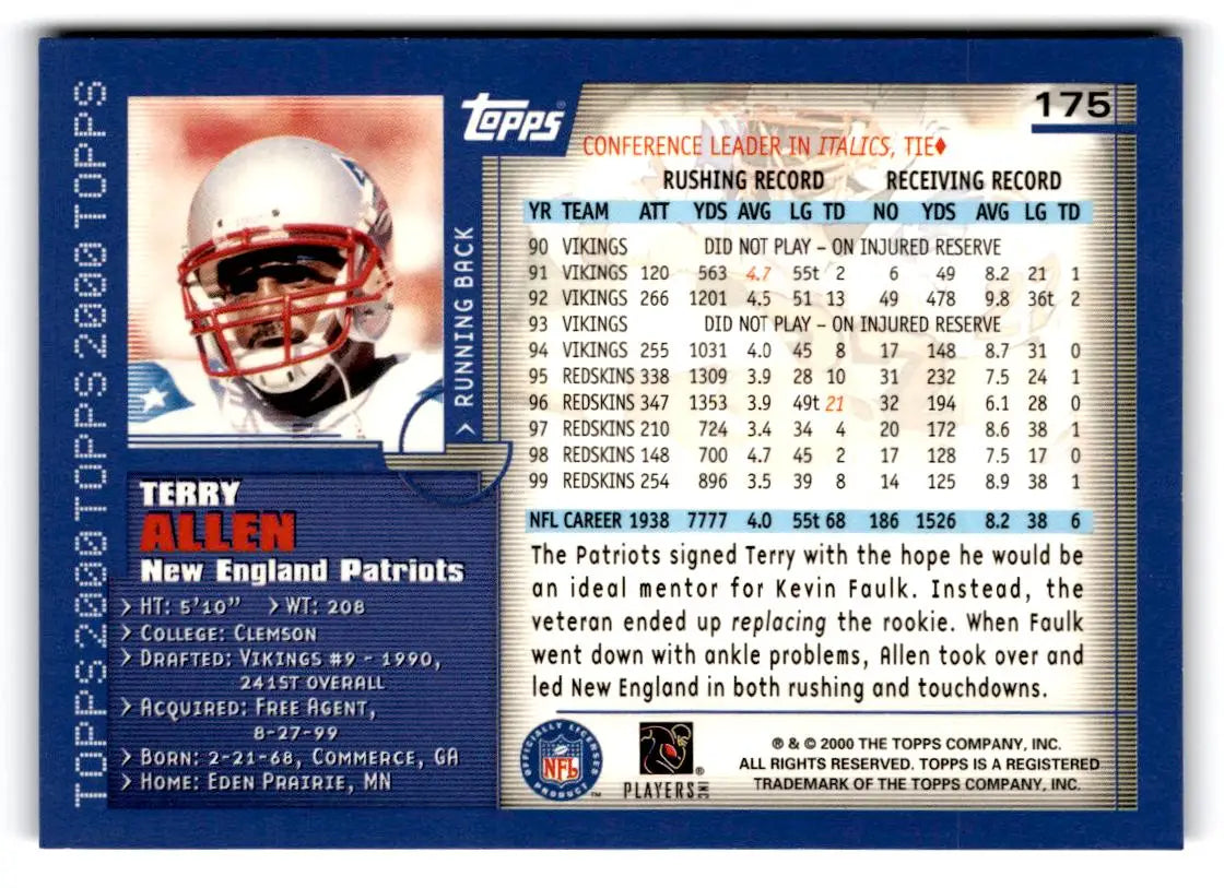 2000 Topps #175 Terry Allen - Football Card Single